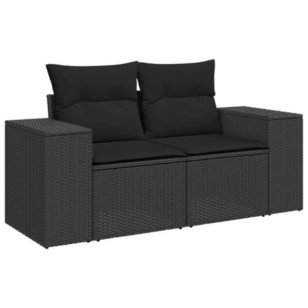 sofasæt til haven 8 dele med hynder polyrattan sort