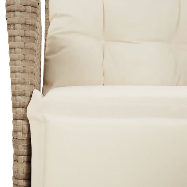 spisebordssæt til haven 5 dele med hynder polyrattan beige