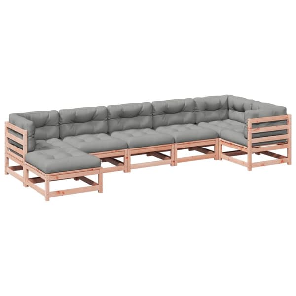 7-osainen puutarhalounge setti, tyynyillä, Douglas kuusi