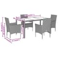 Miniatyrbillede 7 af 10: spisebordssæt til haven 5dele m. hynder polyrattan og glas sort