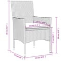Miniatyrbillede 8 af 10: spisebordssæt til haven 5dele m. hynder polyrattan og glas sort