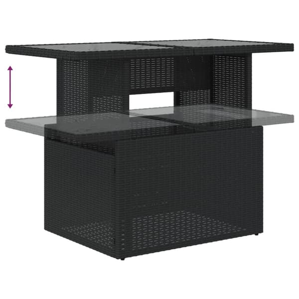 Loungegrupp 10 delar med svarta dynor konstrotting