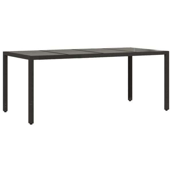 spisebordssæt til haven 7dele m. hynder polyrattan og glas sort