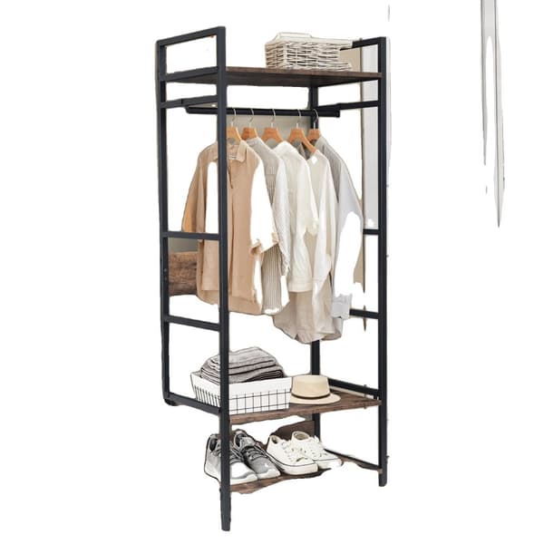 Hall Tree Entré Tøjstativ, Skohylde til Opbevaring, Fritstående Organizer, Sort