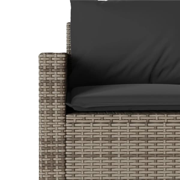 spisebordssæt til haven 2 dele med hynder polyrattan grå