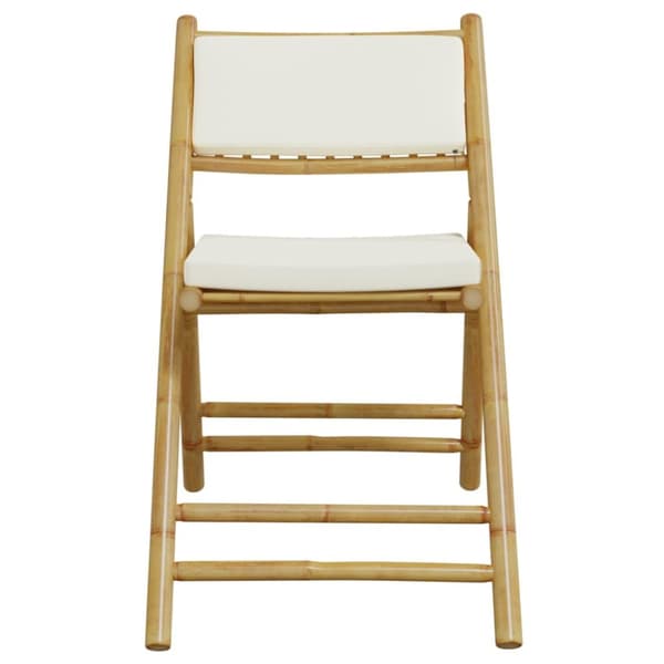 bistrostole 3 stk. foldbare med cremehvide hynder bambus