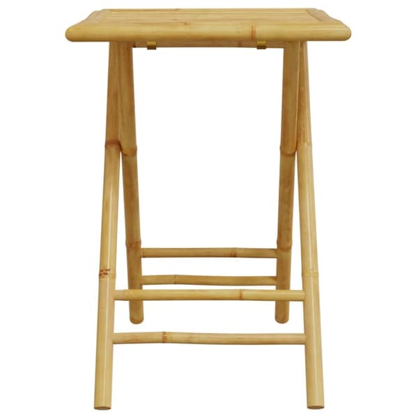 bistrostole 3 stk. foldbare med cremehvide hynder bambus