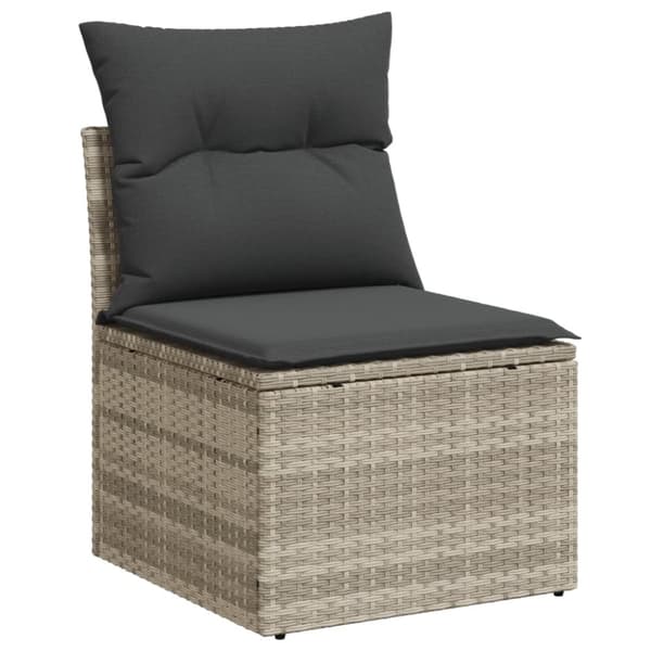 sofasæt til haven 7 dele med hynder polyrattan lysegrå