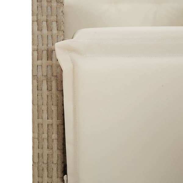 spisebordssæt til haven 5 dele med hynder polyrattan beige