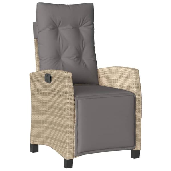spisebordssæt til haven 3 dele med hynder polyrattan beige