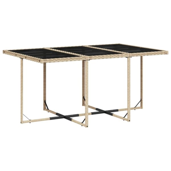 Matgrupp för trädgården med dynor 11delar mixbeige konstrotting