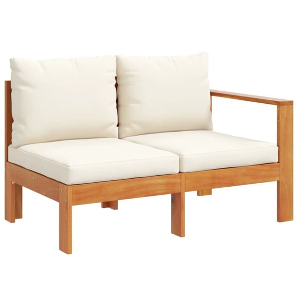 Loungeset med dynor 4 delar massivt akaciaträ