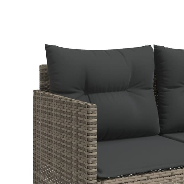 sofasæt 5 dele med hynder polyrattan grå