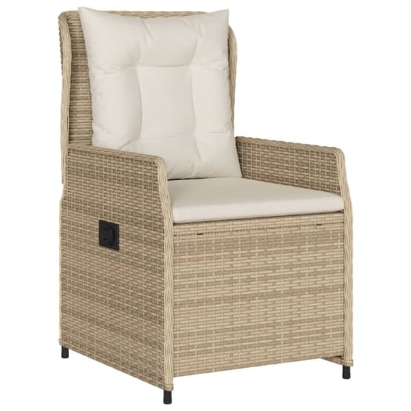 Matgrupp för trädgården med dynor 5 delar beige konstrotting