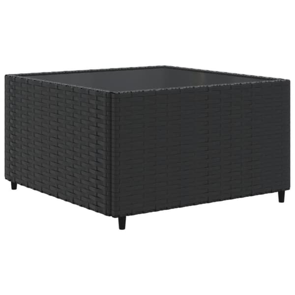 loungesæt til haven 7 dele med hynder polyrattan sort