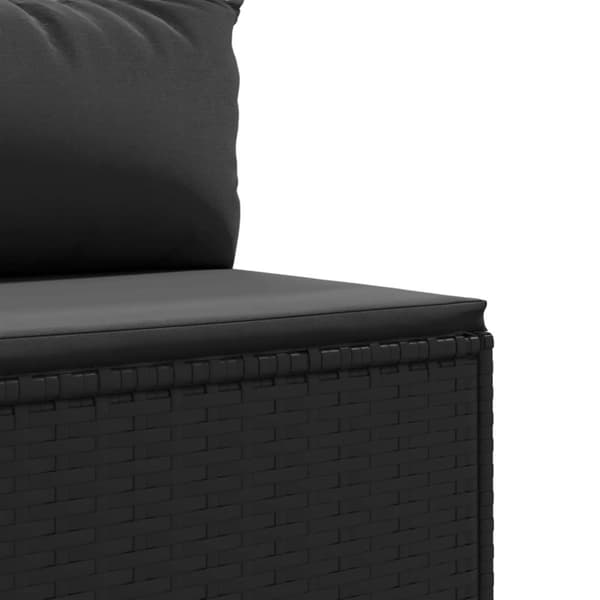 loungesæt til haven 7 dele med hynder polyrattan sort
