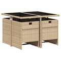 Miniatyrbillede 3 af 10: spisebordssæt til haven 5 dele med hynder polyrattan beige