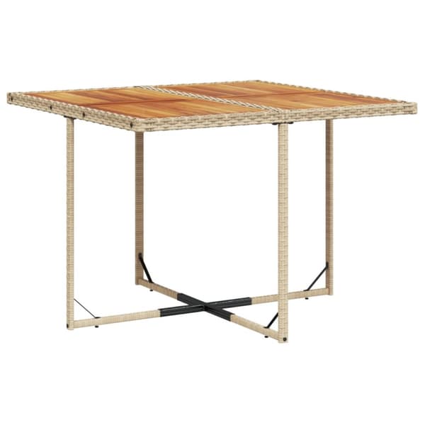 spisebordssæt til haven 5 dele med hynder polyrattan beige