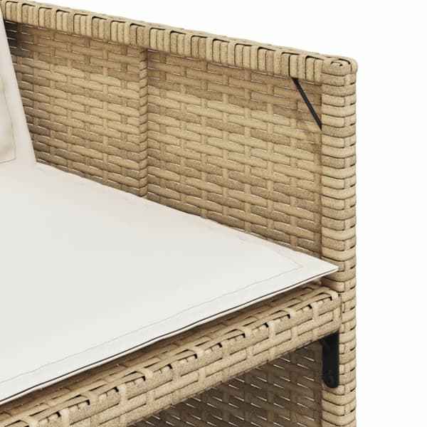 spisebordssæt til haven 5 dele med hynder polyrattan beige