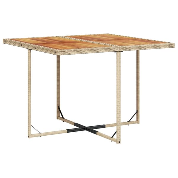Matgrupp för trädgården med dynor 5 delar beige konstrotting