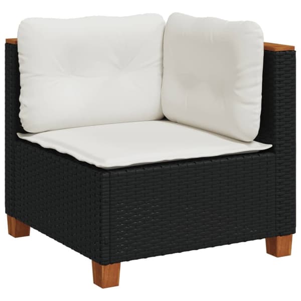 sofasæt til haven 9 dele med hynder polyrattan sort