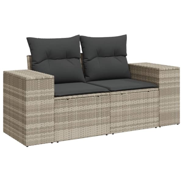 sofasæt til haven 6 dele med hynder polyrattan lysegrå