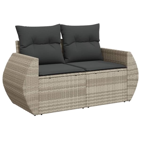 sofasæt til haven 8 dele med hynder polyrattan lysegrå