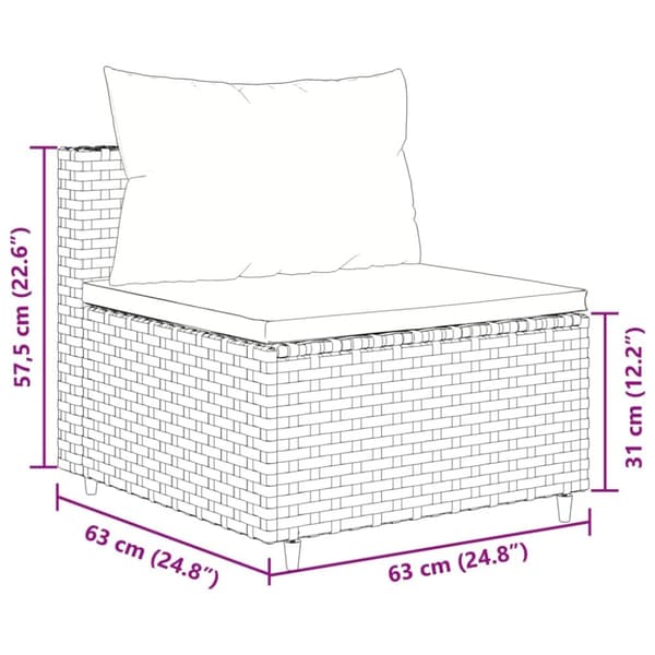 Loungegrupp 10 delar med svarta dynor konstrotting