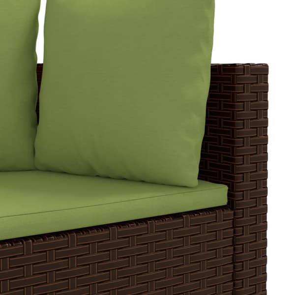 sofasæt til haven 5 dele med hynder polyrattan brun