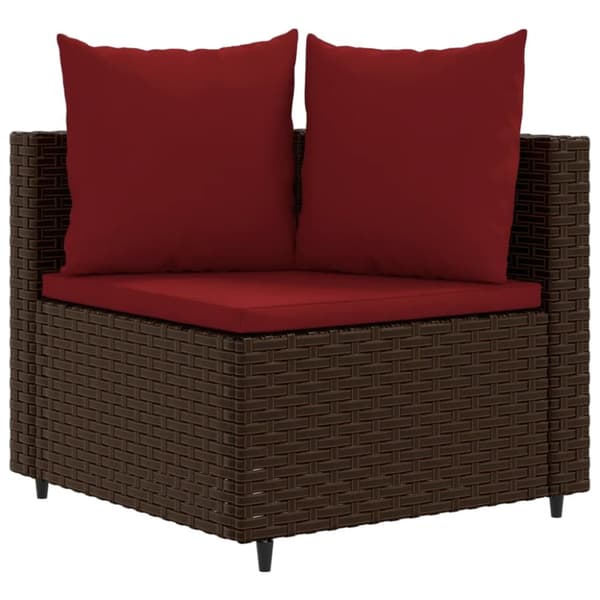 sofasæt til haven 6 dele med hynder polyrattan brun