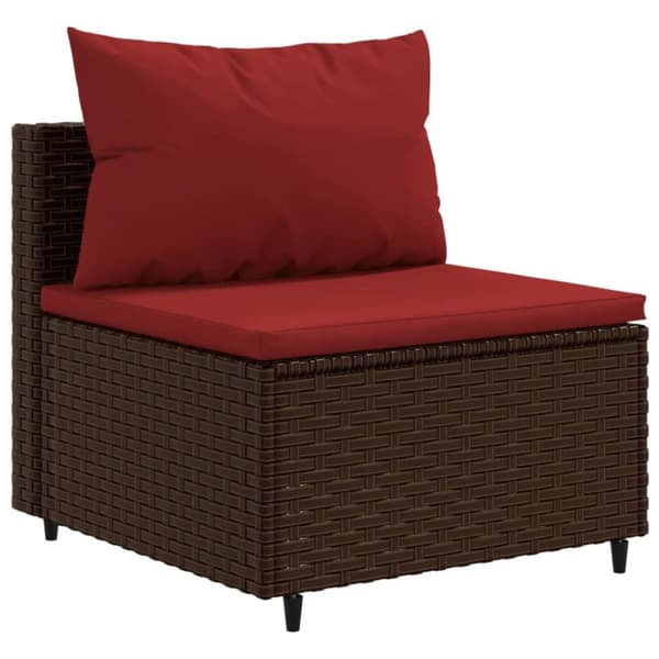 sofasæt til haven 6 dele med hynder polyrattan brun