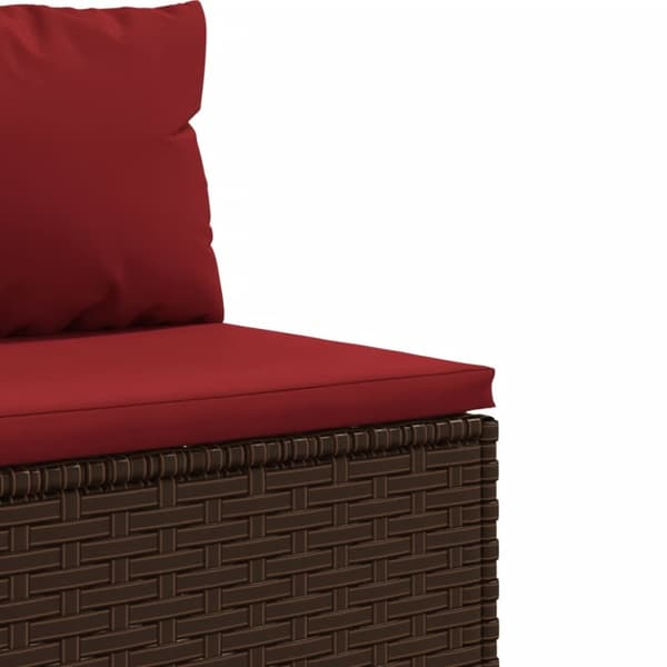 sofasæt til haven 6 dele med hynder polyrattan brun