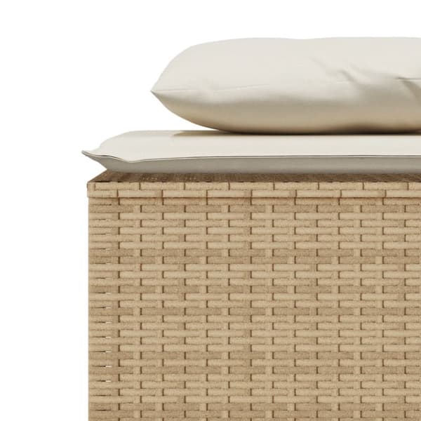 Matgrupp för trädgården 3 delar med dynor beige konstrotting