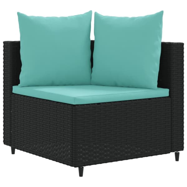 sofasæt til haven 10 dele med hynder polyrattan sort