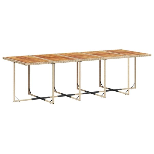 Matgrupp för trädgården med dynor 15 delar beige konstrotting