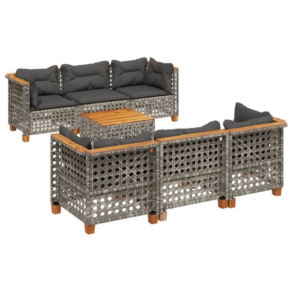sofasæt til haven 8 dele med hynder polyrattan grå