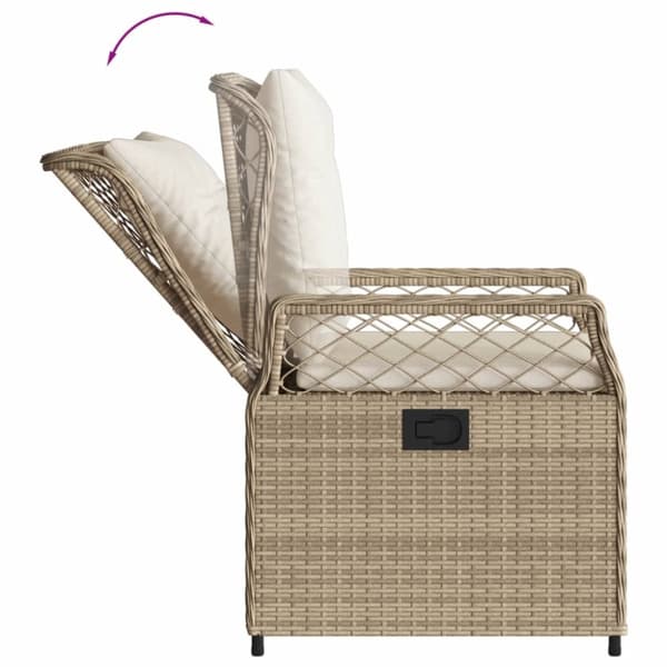 spisebordssæt til haven 7 dele med hynder polyrattan beige