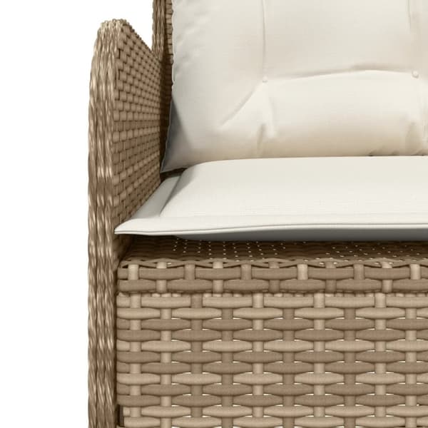 Soffgrupp för trädgården med dynor 2 delar beige konstrotting