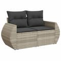 Miniatyrbillede 4 af 10: sofasæt til haven 6 dele med hynder polyrattan lysegrå