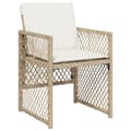 Miniatyrbillede 4 af 10: spisebordssæt til haven 9 dele med hynder polyrattan beige