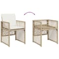 Miniatyrbillede 7 af 10: spisebordssæt til haven 9 dele med hynder polyrattan beige