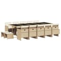 Miniatyrbillede 2 af 10: spisebordssæt til haven 15 dele med hynder polyrattan beige