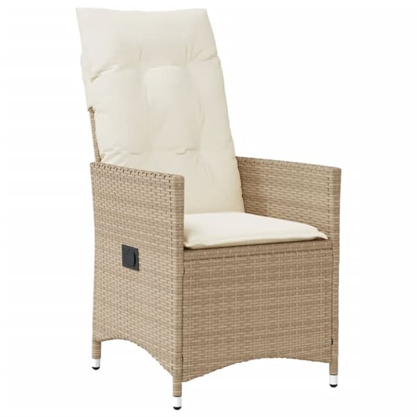 bistrosæt til haven 3 dele med hynder polyrattan beige