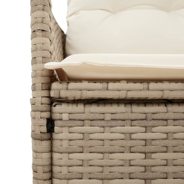 bistrosæt til haven 3 dele med hynder polyrattan beige