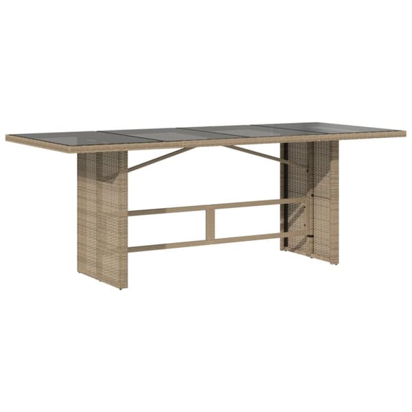 spisebordssæt til haven 9 dele med hynder polyrattan beige