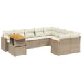 Miniatyrbillede 2 af 3: sofasæt til haven 10 dele med hynder polyrattan beige