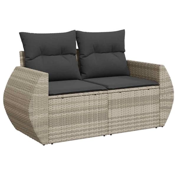 sofasæt til haven 8 dele med hynder polyrattan lysegrå