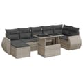 Miniatyrbillede 2 af 10: sofasæt til haven 8 dele med hynder polyrattan lysegrå
