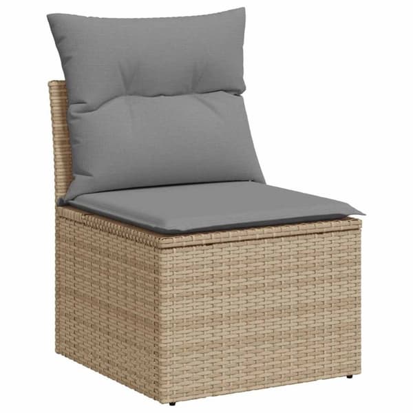 6-osainen puutarhakalustesarja tyynyillä, beige, polyrottinki