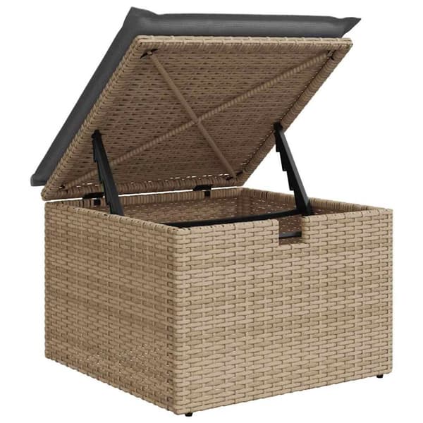 6-osainen puutarhakalustesarja tyynyillä, beige, polyrottinki